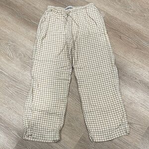 Abercrombie & Fitch Light Brown Linen-Blend Pull-On Pants